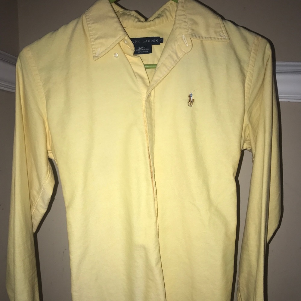 Women’s yellow Ralph Lauren button down